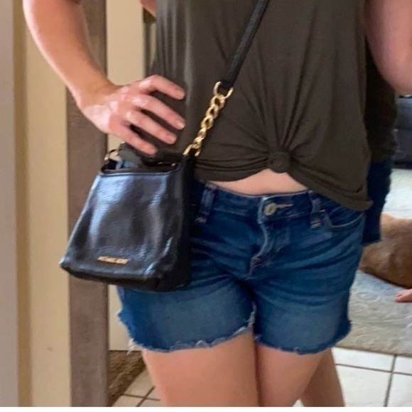Michael Kors Black Pebbled Leather Crossbody Bag Purse